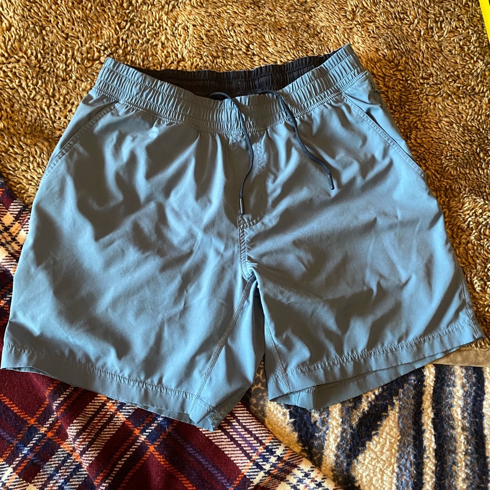 Rhone Men's Lined Light Blue Swim Shorts - Casual Drawstring Trunk